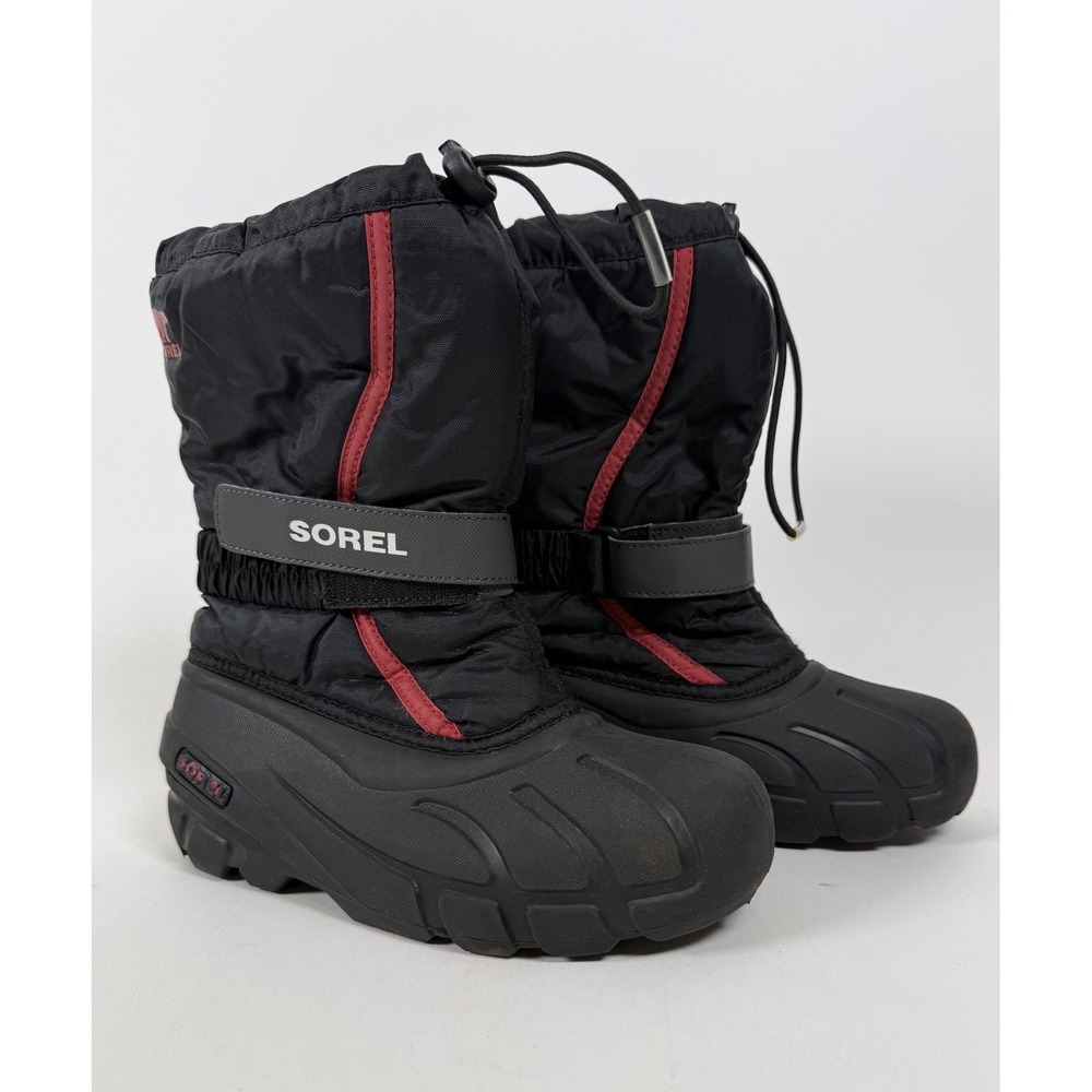 Sorel Shoes Kids Youth 4 Flurry Snow Boots Insulated Felt Lined Waterproof Black